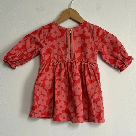 Sweet Hanna Andersson Size 3 (90) Corduroy Floral Dress‎ Pockets Lightweight - Picture 7 of 14